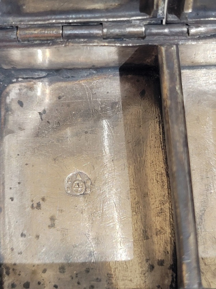 Antique German Solid Silver Double Snuff Box, Circa 1853