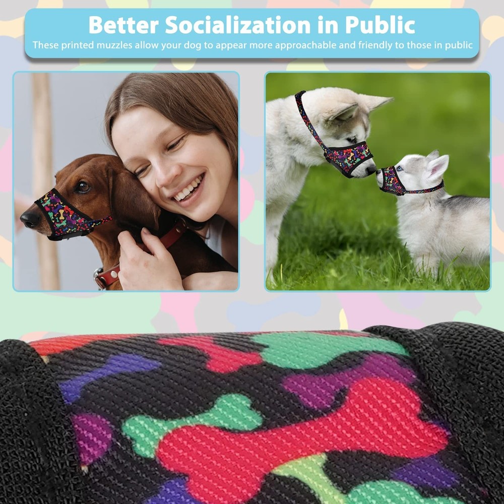 LUCKYPAW Dog Muzzle Anti Biting Barking and Chewing with Comfortable Mesh Sof...