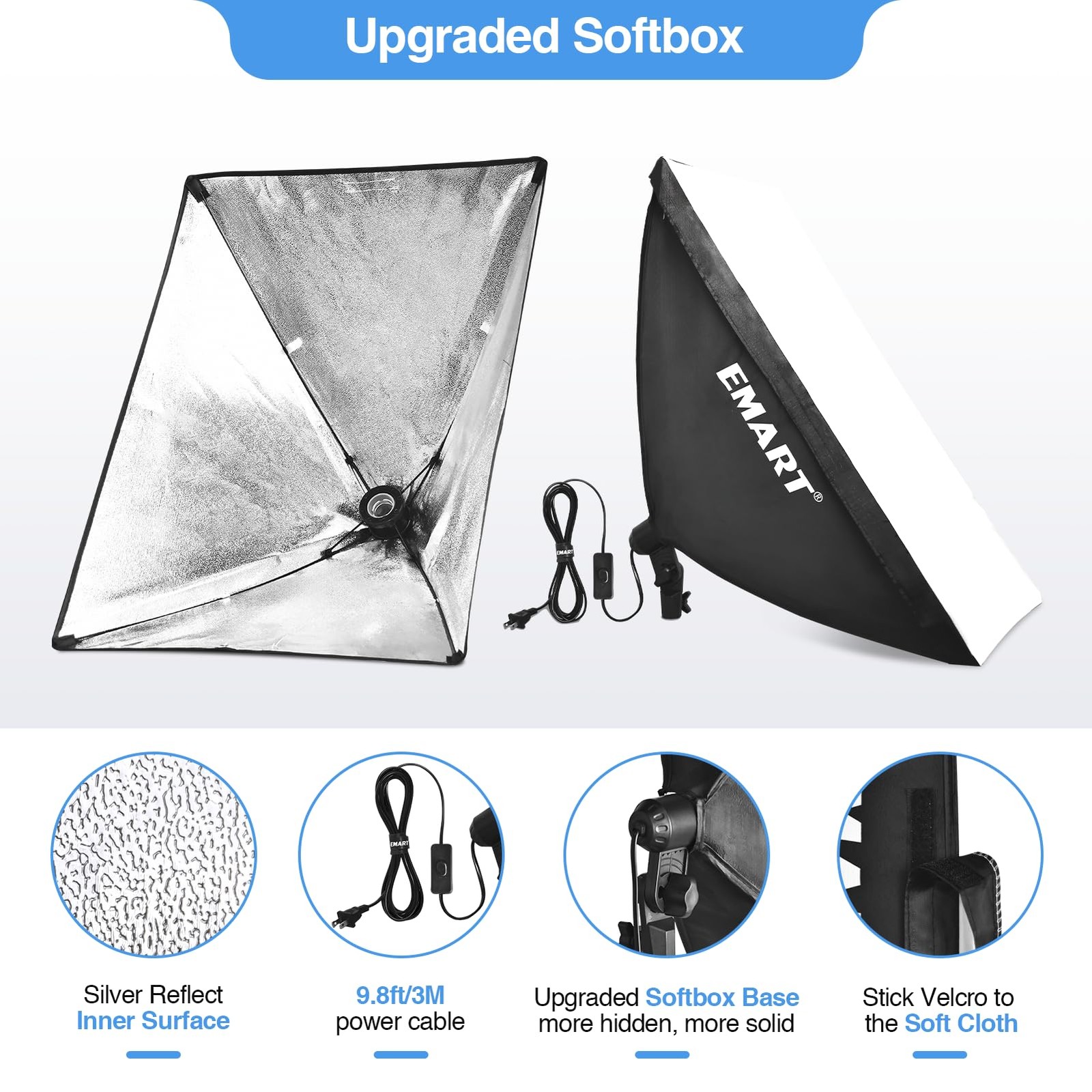 Softbox Photography Lighting Kit, 20"x28" Professional Softbox Lighting Kit w...