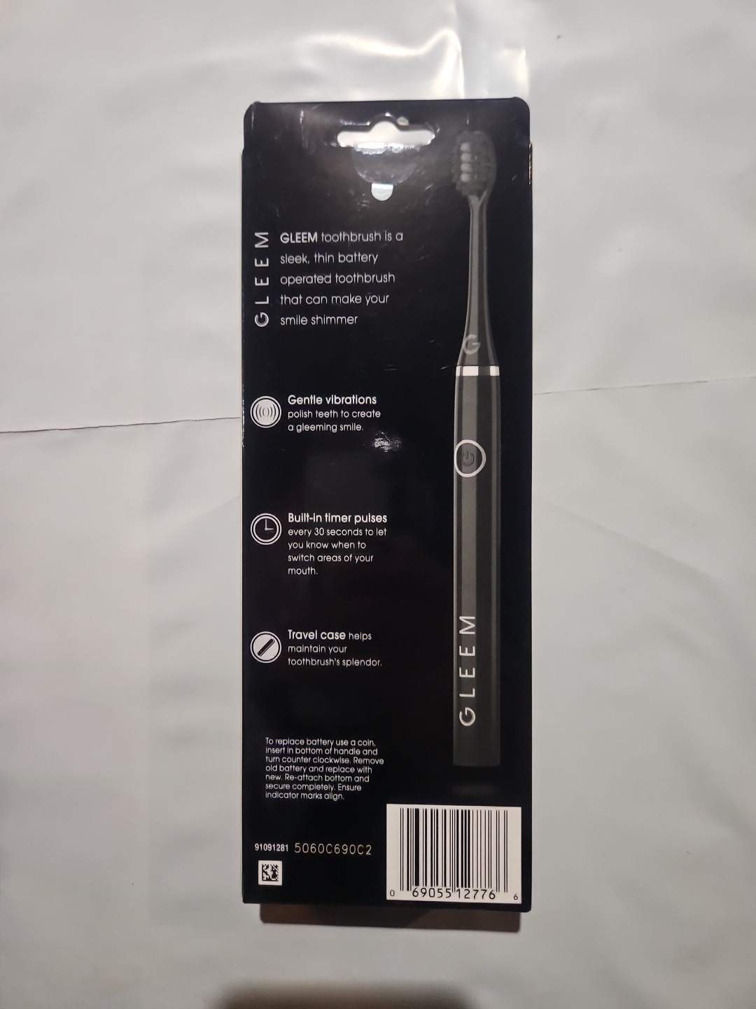 Gleem Power Toothbrush Handle/brush Head/travel Case/battery New Sealed In Box