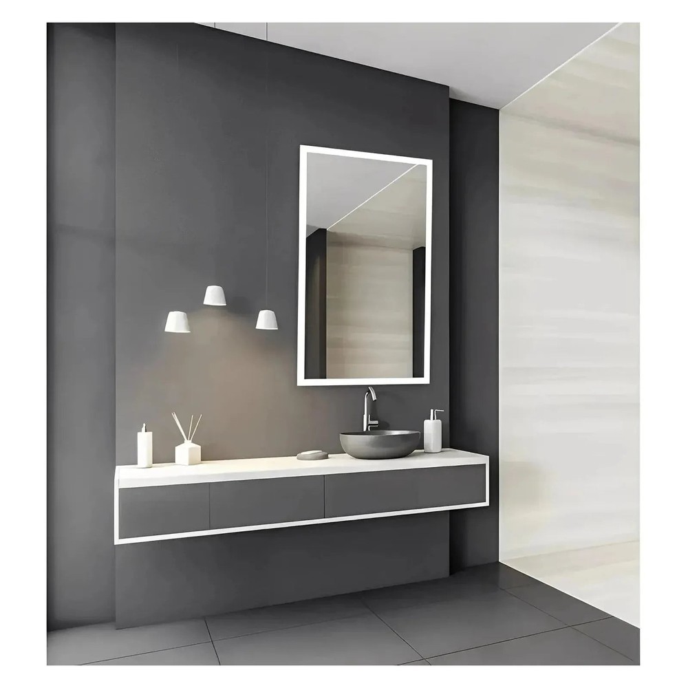 ZEPHYRA LED LIGHTED BATHROOM VANITY RECTANGLE MIRROR - 48 x 28