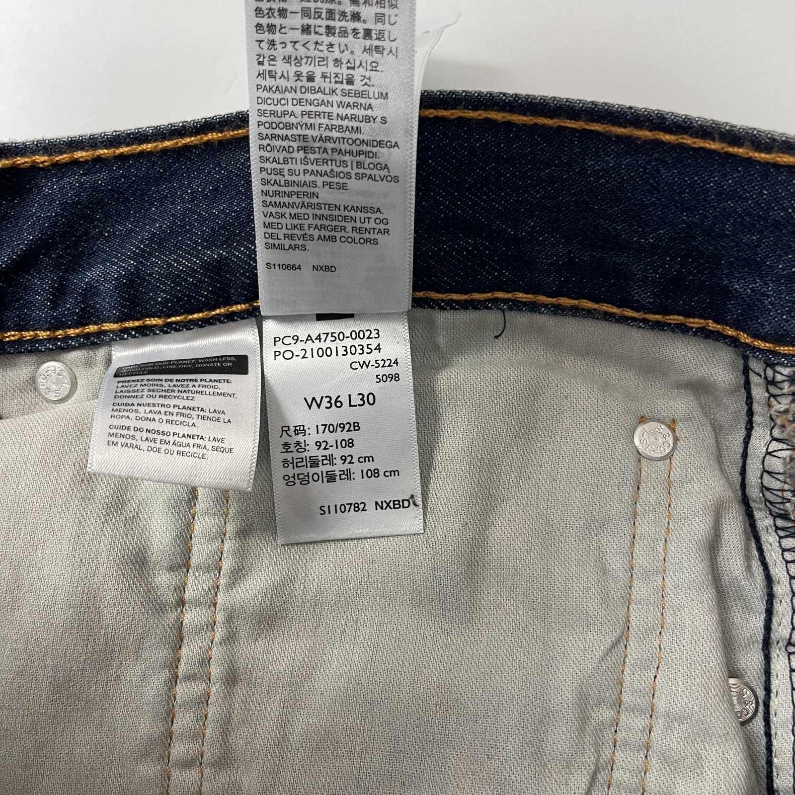 Levis Jeans Mens 36x30 Blue 578 Baggy Dark Wash Denim Y2K Skater Wide Leg NEW