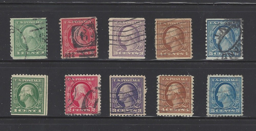 Set 10 Different Used Washington USA Stamps