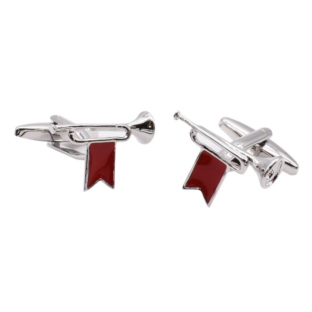 Bugle Cufflinks Presented in a Personalised Engraved Box