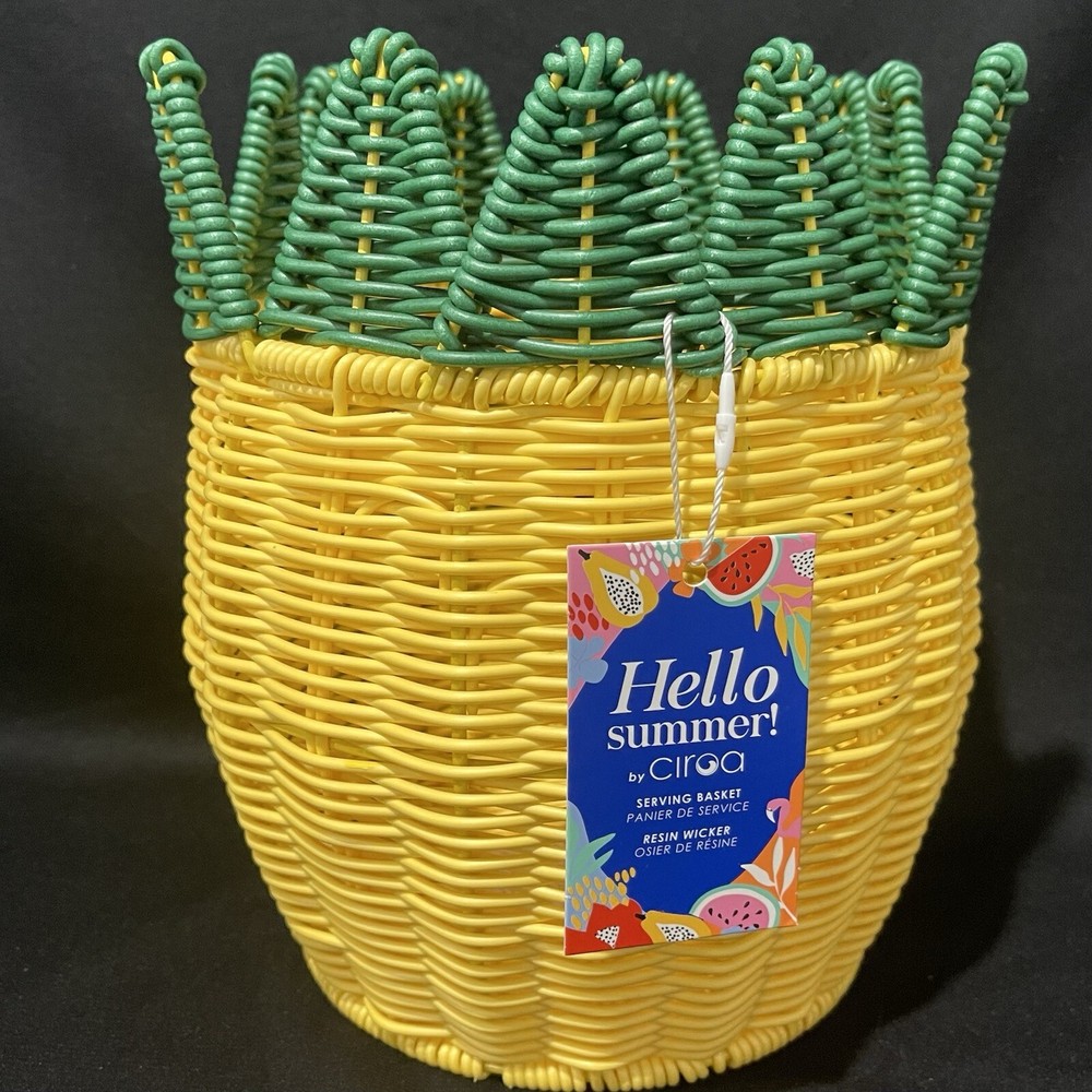 Ciroa Hello Summer Pineapple Resin Wicker Basket