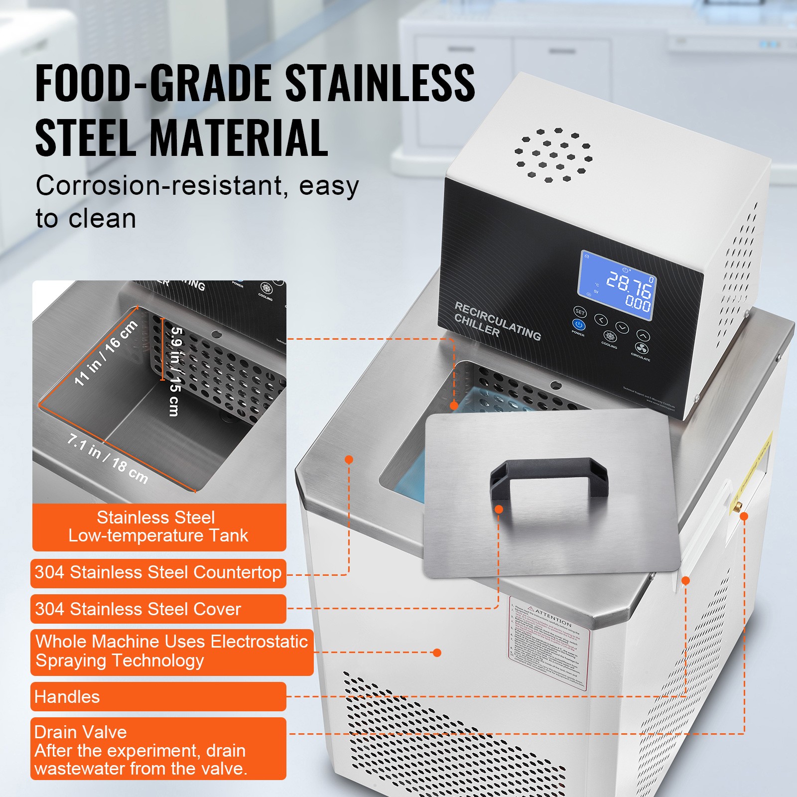 Laboratory Chiller Circulator 6L Lab Recirculating Chiller -4°F-212°F