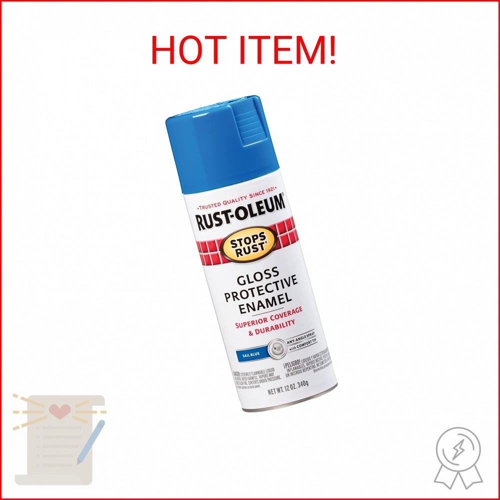 Rust-Oleum 7724830 Stops Rust Spray Paint, 12 oz, Gloss Sail Blue