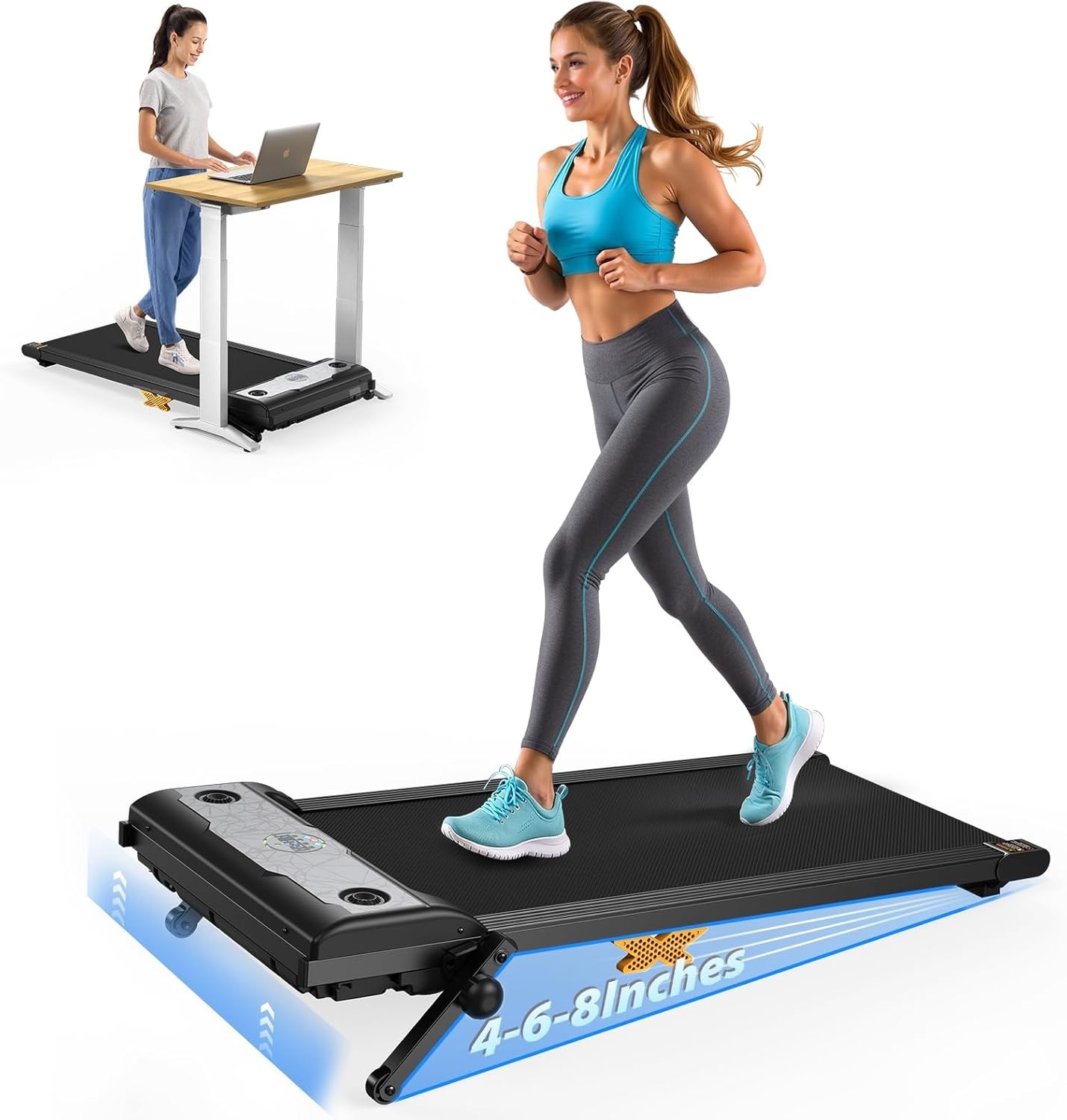 Walking Pad with Incline 2.5HP: 3-in-1 Under Desk Treadmill for Home Office