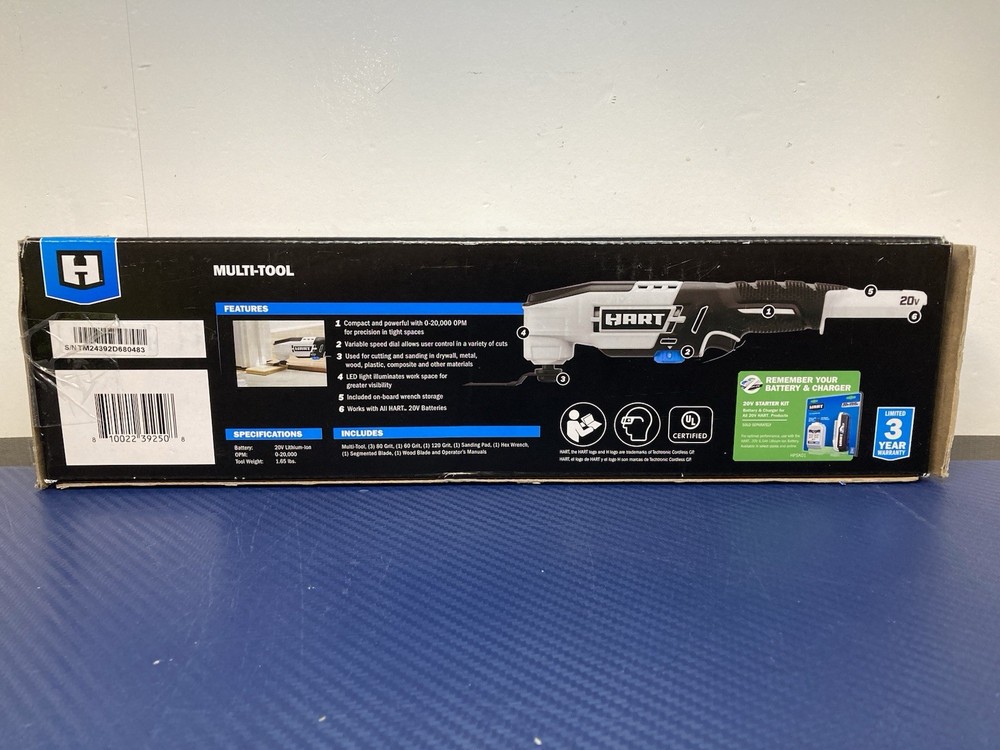 NEW HART 20V 20Volt Cordless Oscillating Multi-Tool HPMT01 - Bare Tool
