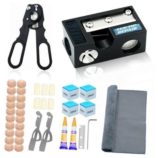 38PCS Pool Cue Tips Replacement Kit, 13mm Pool Stick Tips 8 in 1 shaper tools