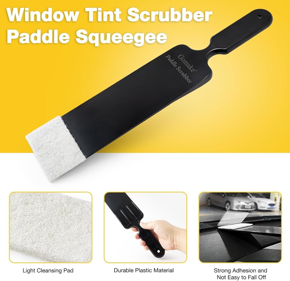 Gomake Window Tint Kit Vinyl Wrap Tool Car Windshield Back Black