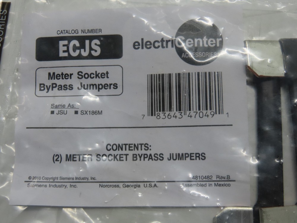 ELECTRICENTER METER SOCKET BYPASS JUMPERS ECJS QTY 2
