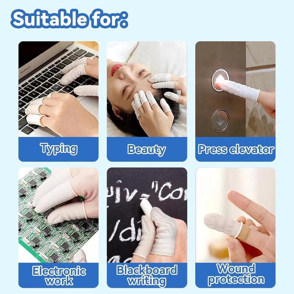 Small Disposable Finger Cots, Finger Protector Rubber, Finger Gloves 280 Pack