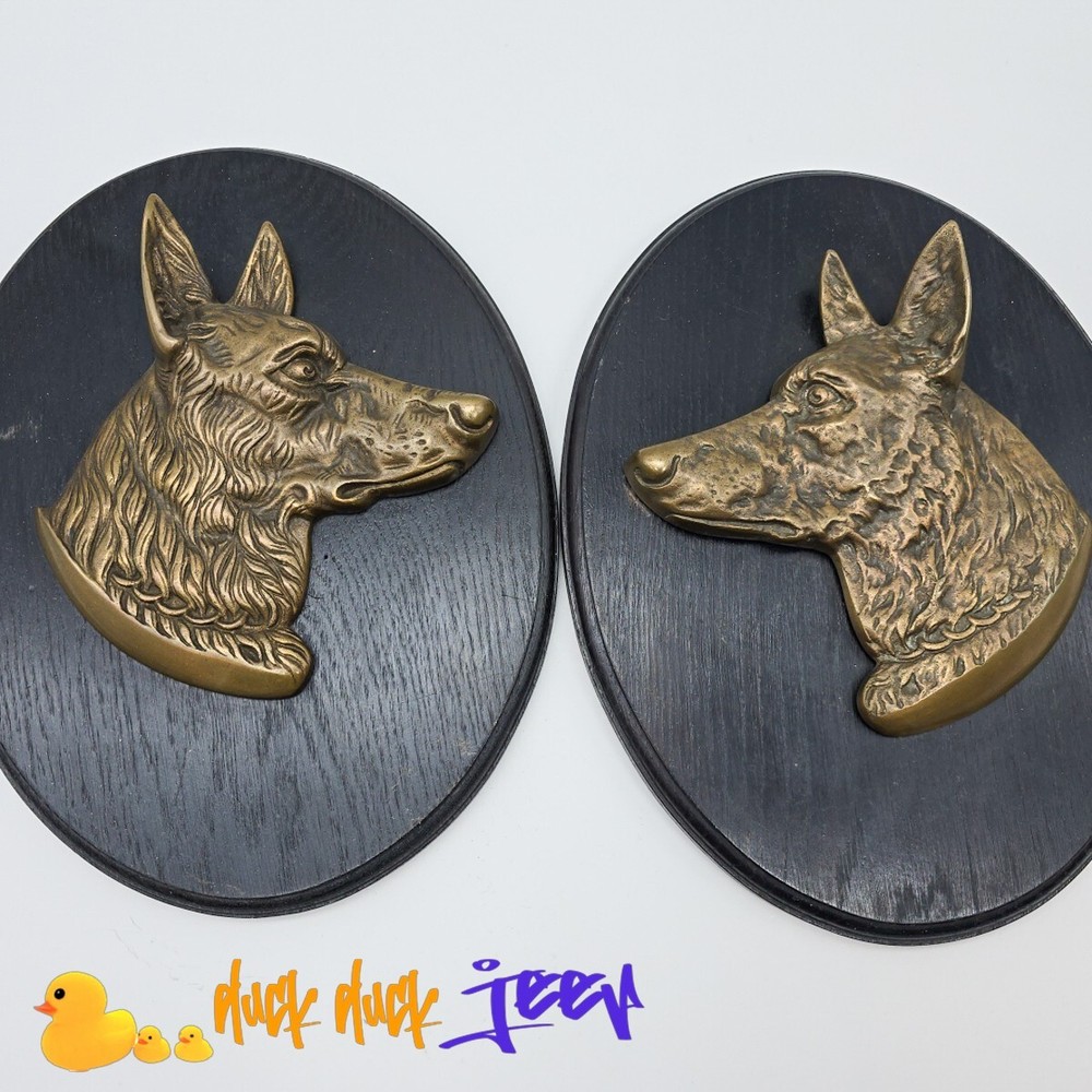 BRONZE GERMAN SHEPHERD BUST Wall Hanging