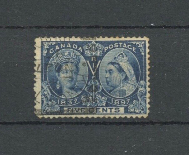 🍁#54 five cent Jubilee KINGSTON Squared Circle son, fine + used Canada