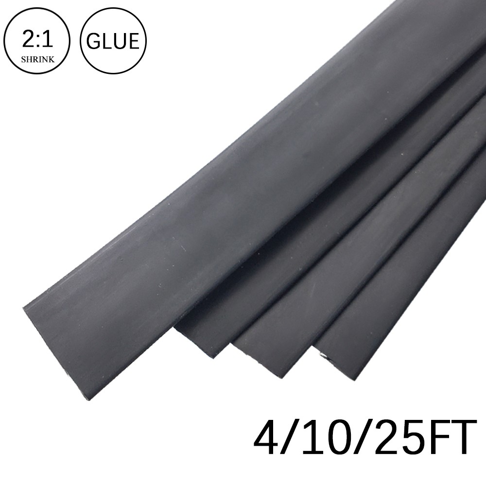 2:1 Heat Shrink Tubing Black Dual Wall Waterproof Glue Wires Wrap (LARGE SIZES)