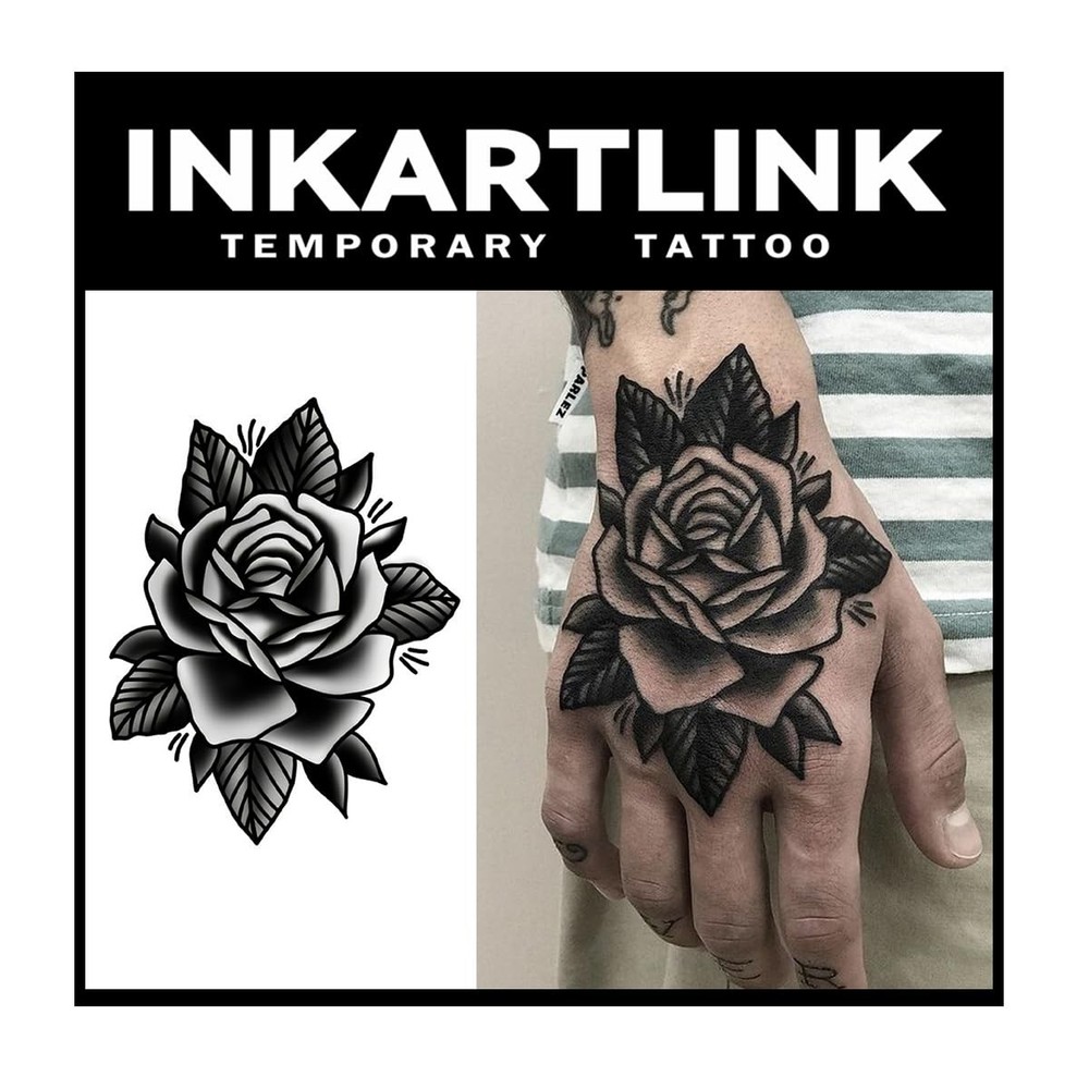 INKARTLINK Tattoo Tech, 2 Sheets Large Semi Permanent Large, Flower-L18