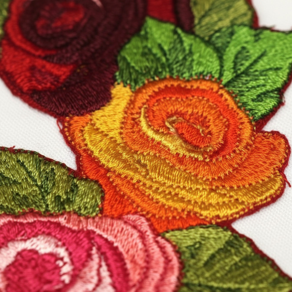 Romantic Rose Embroidered Patch | Made in USA