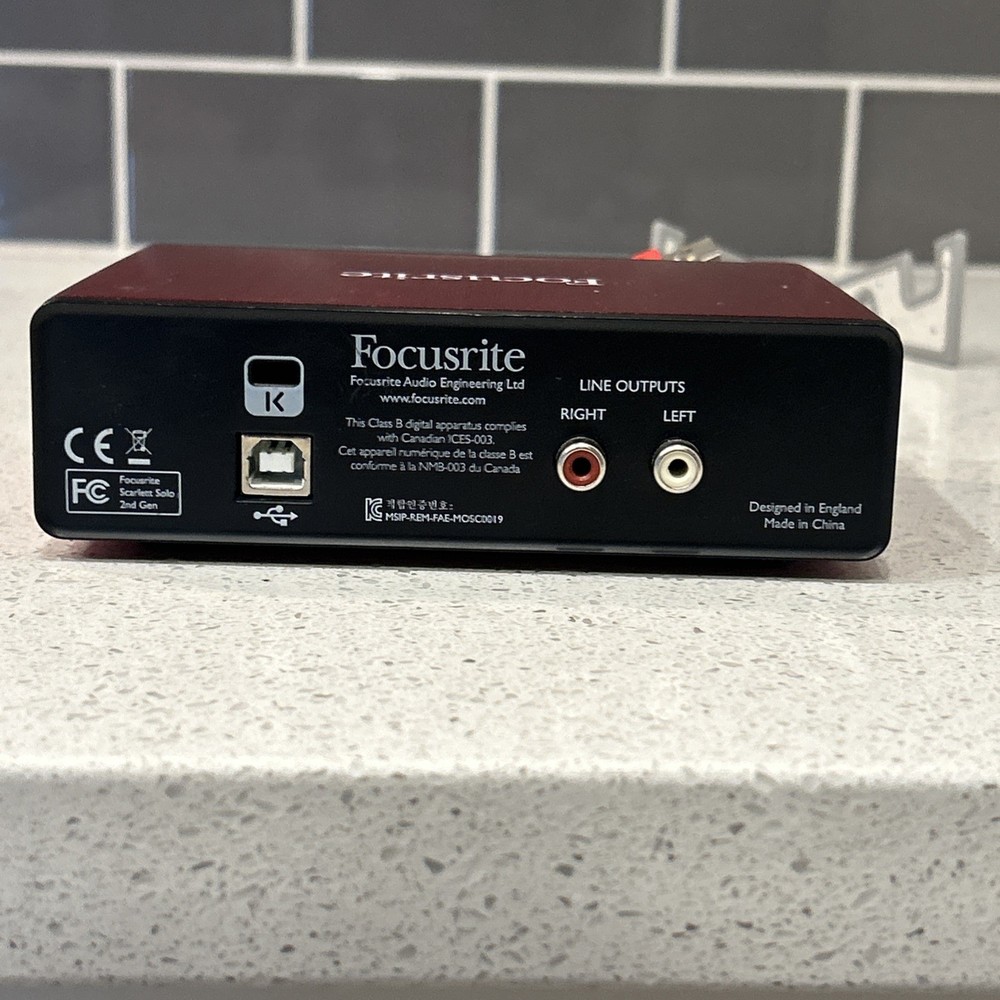 Focusrite Scarlett Solo 2nd Gen USB Audio Interface With Interface USB Cable