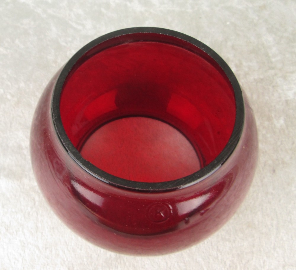 Kopp Railroad Glass Globe Ruby Red Train Lantern Ball Shape "K" Mark