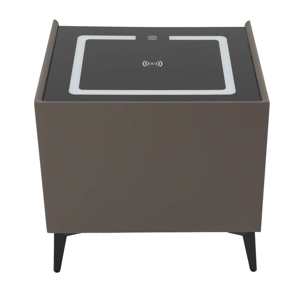 Bluetooth Speaker Smart Bedside Table With Light USB& Wireless Charging Modern