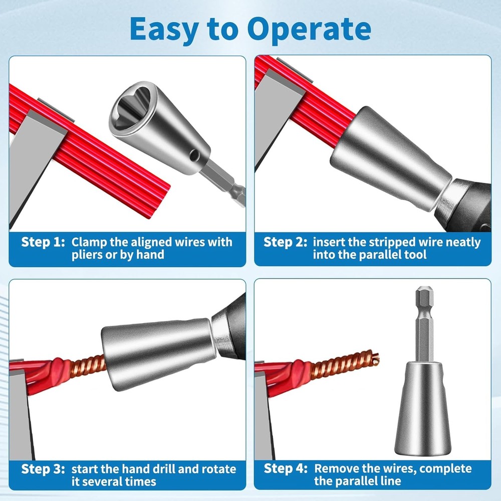 3Pcs Wire Twister Tool for Drill, Drill wire twisting tool drill, Sliver