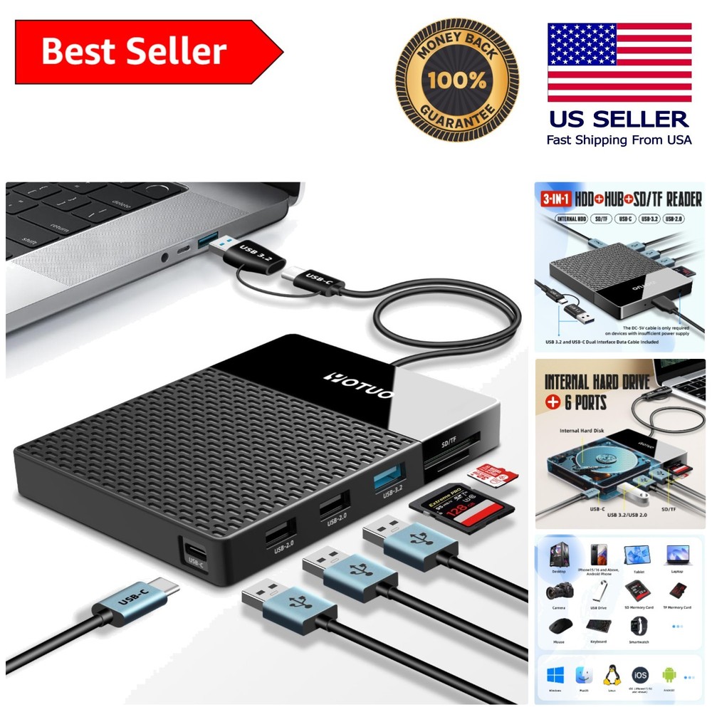 All-in-One 1TB External Hard Drive & Hub - Streamlined Data Access Anywhere