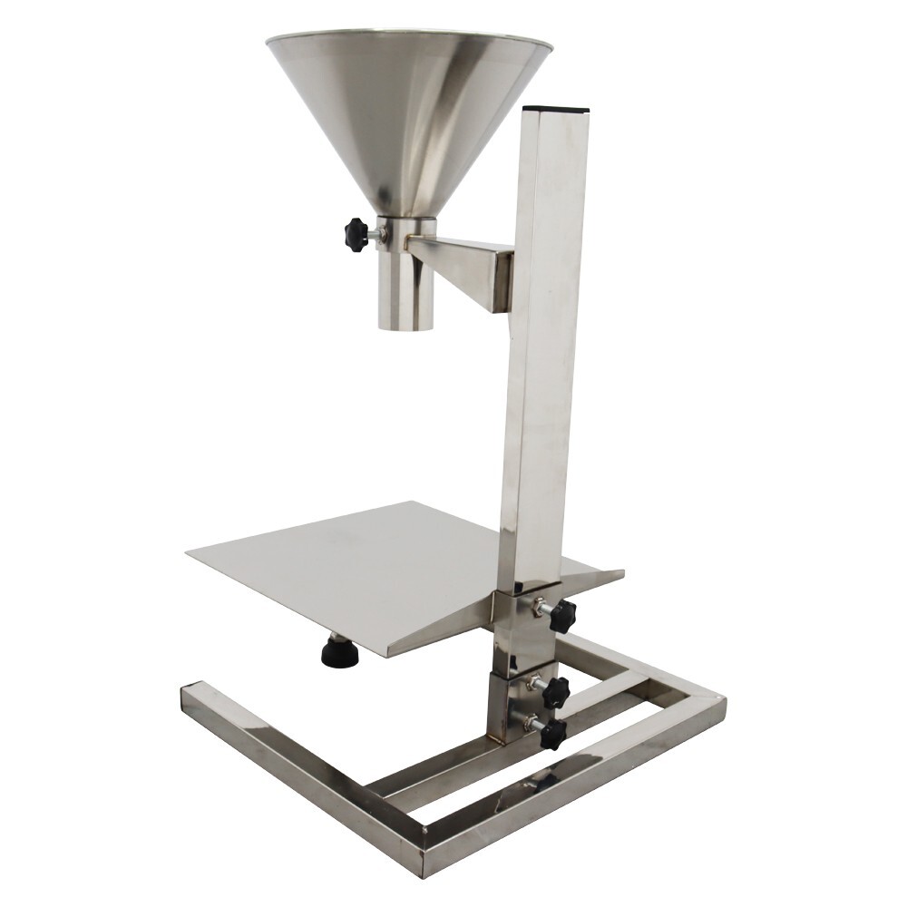 SS304 Feeding Hopper Stand 2.7 Inch Bottom 11.8 inch Platform Adjustable Height
