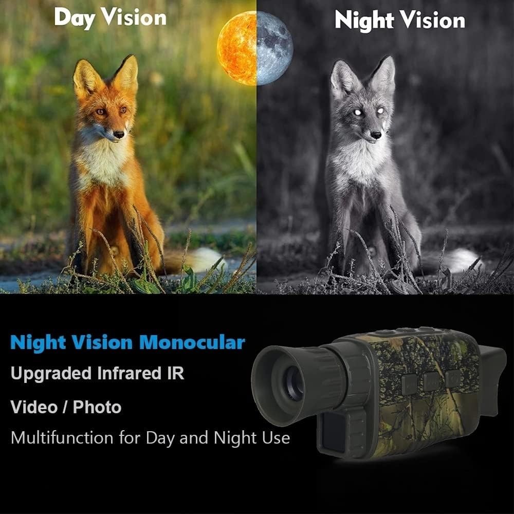 Night Vision Monocular Camouflage Infrared Camera, Take Photos and 960P Video
