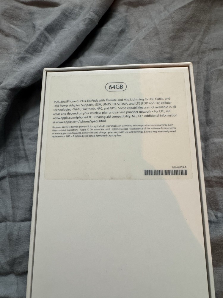 **EMPTY BOX ONLY** Original Box for iPhone 6s Plus . Model a1634