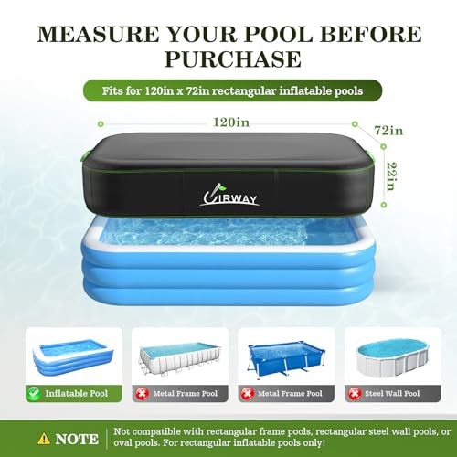 120 in x 72 in Black(Rectangular) Only for rectangle inflatable pools