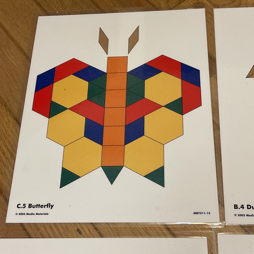 Vintage 2003 Media Materials Learning Resources Pattern Block Activity Set