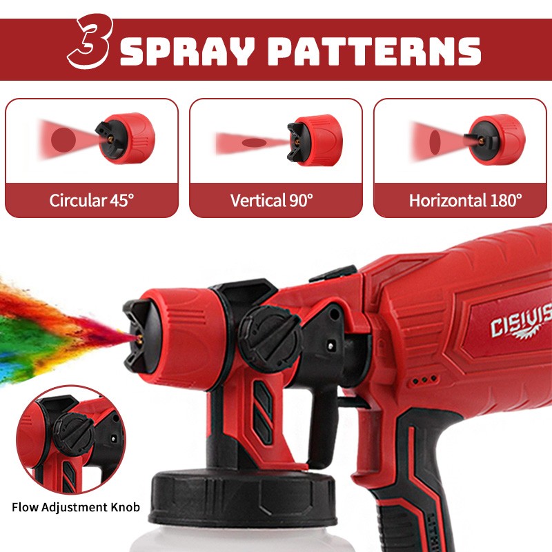 Cordless Paint Sprayer 1000ML HVLP Spray Paint Gun With 2 Batteries For DIY Work
