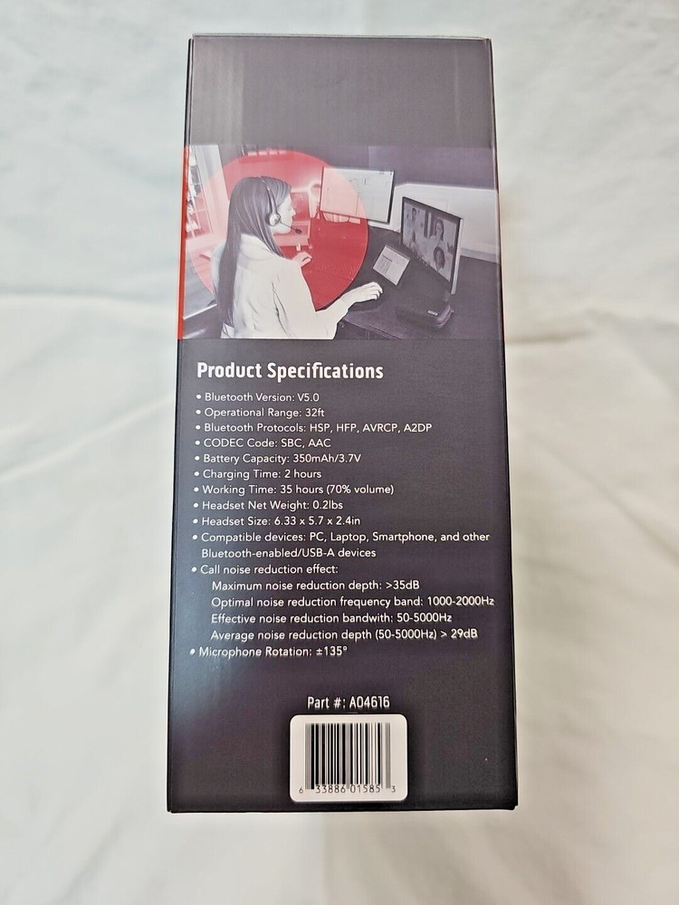 Codi Wireless Headset with Integrated AI Noise-Cancelling Microphone (a04616)