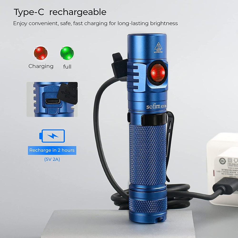 Sofirn SC31 Pro Kit 2000 High Lumen Multi Purpose Flashlight Anduril 2UI - Blue