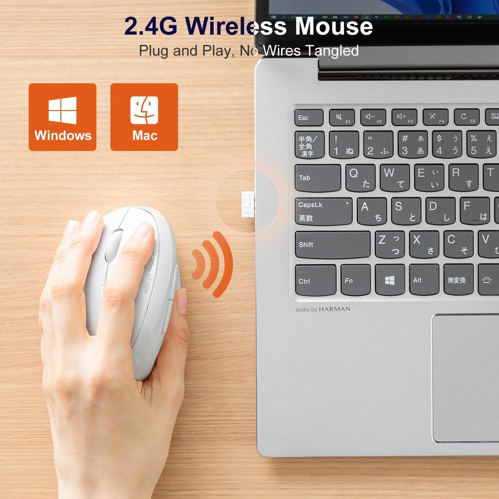 2.4G Wireless Left Handed , Ergonomic Left Hand Vertical for Small Medium Han...