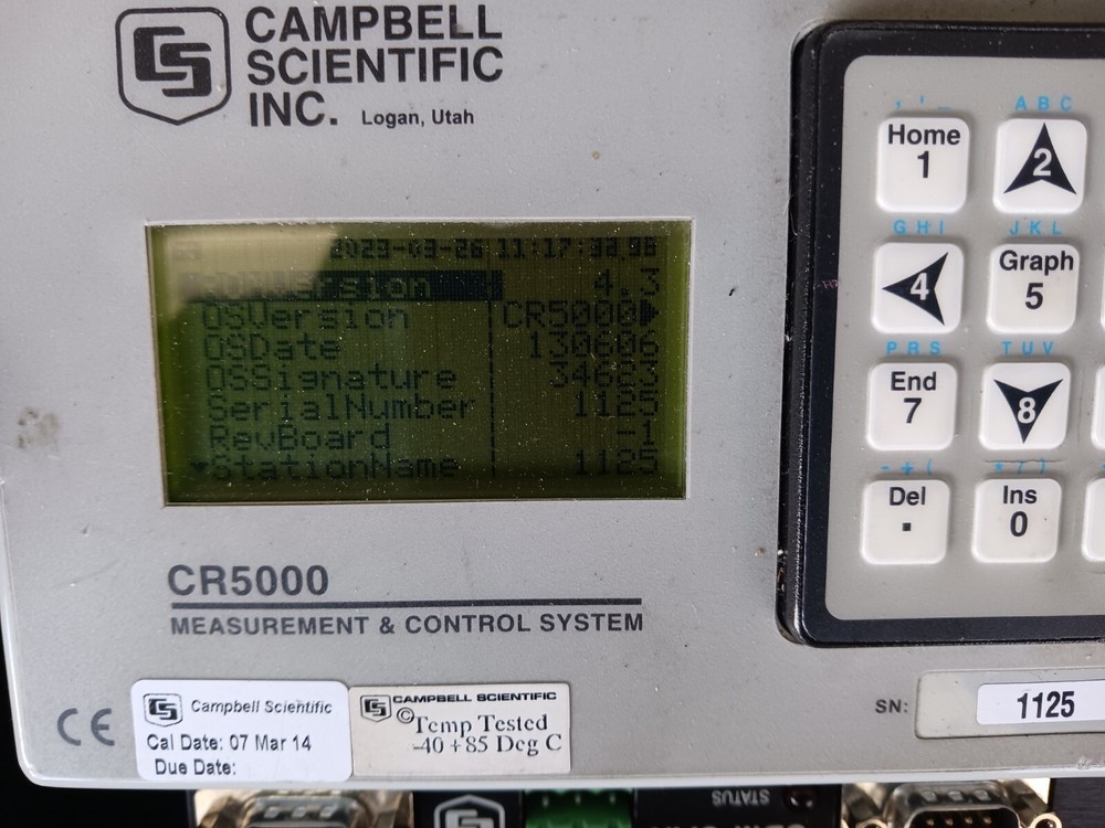 Campbell CR 5000 data logger and control