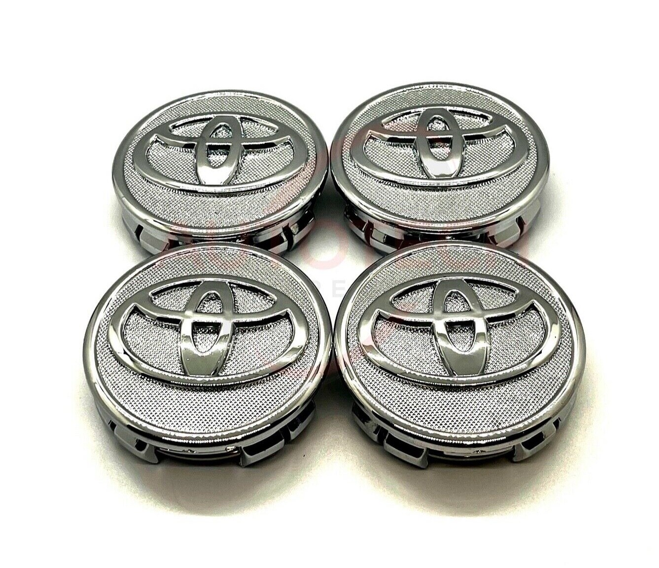 SET OF 4 TOYOTA WHEEL RIM RIMS CENTER HUB CAPS CHROME LOGO 57MM PRIUS COROLLA
