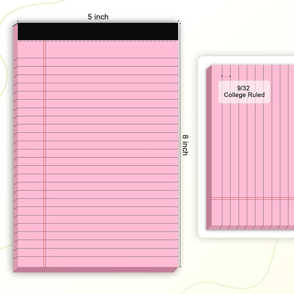 Durable 5 Pack Multicolor Notepads - 30 Sheets for Effective Note Taking