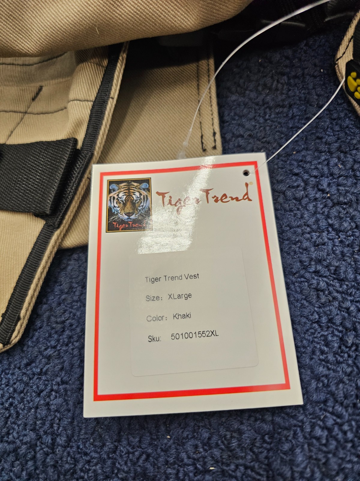 Tiger Trend 501001552XL Utility Tool Vest, Rugged Construction XLarge - Khaki