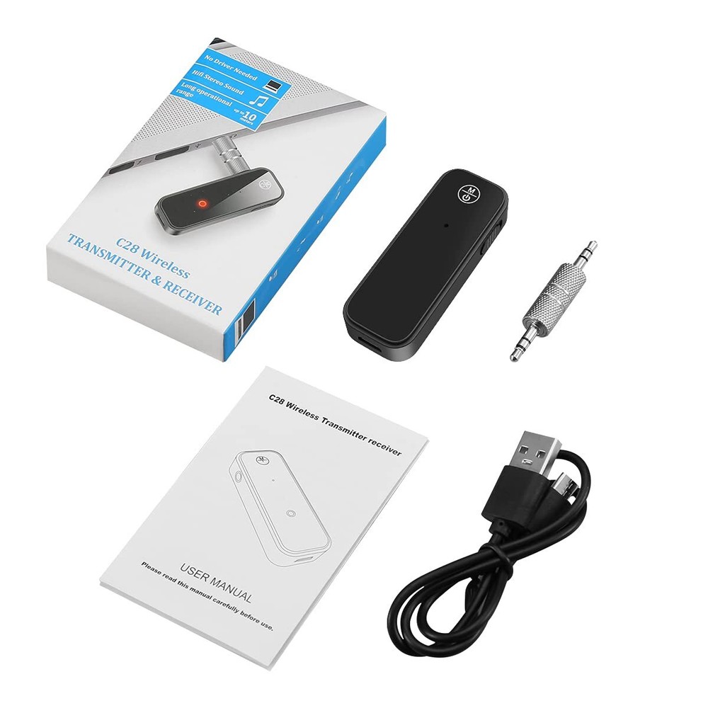 Aux Bluetooth Adapter for Car 2 in 1 with Display Bluetooth 5.0 Receiver