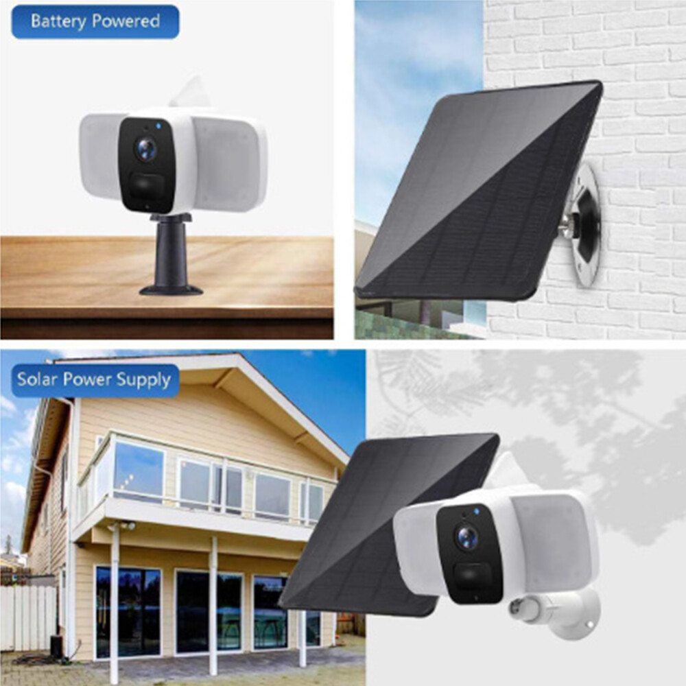 4W/5V Solar Panel For Outdoor Ring Spotlight Camera Security Cam Battery Charger