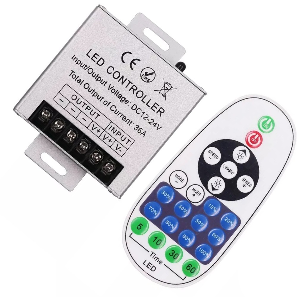 23Keys Remote Controller IR 360W LED 36A Light Dimmer Wireless 12V 24V DC