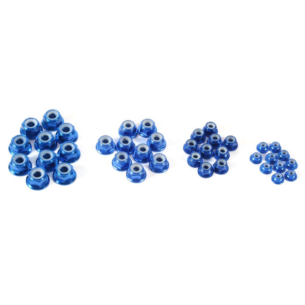 Anodize M5 Nylon Insert SelfLock Nuts Hex Lock Nut 10pcs Set Royal Blue Part
