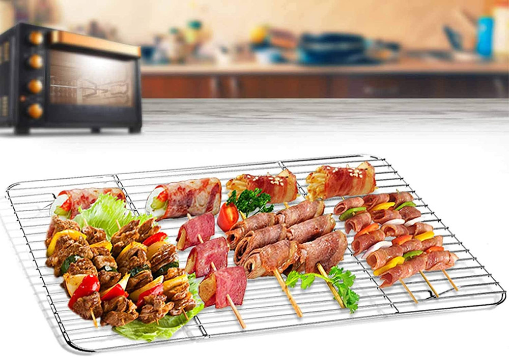 Baking Sheet with Rack Set (2 Pans + 2 Racks), Stainless Steel Baking Pan Cookie