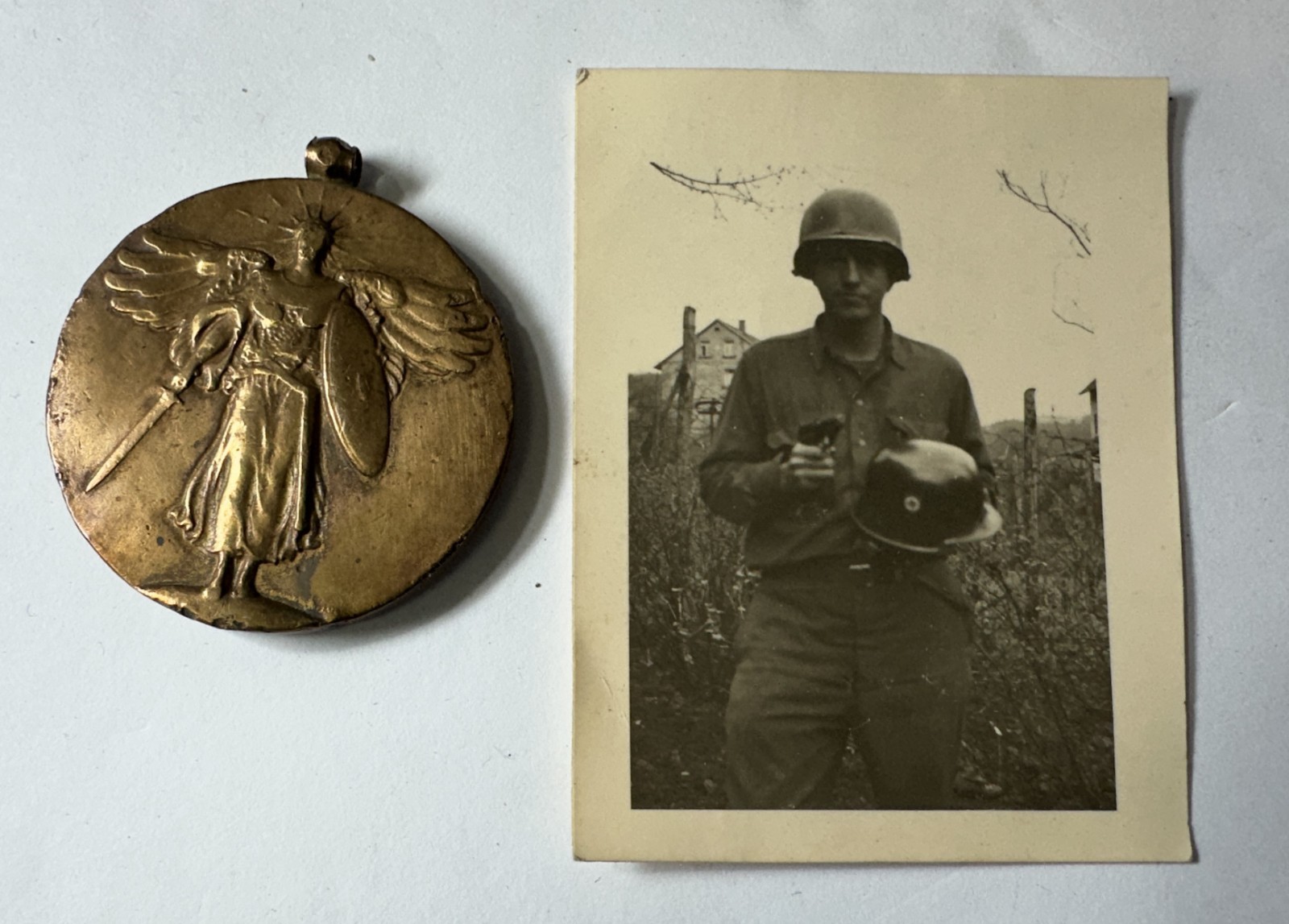 WWII 63rd Infantry Div Named Officer Uniform Overcoat Jacket Ribbon Medal Photo