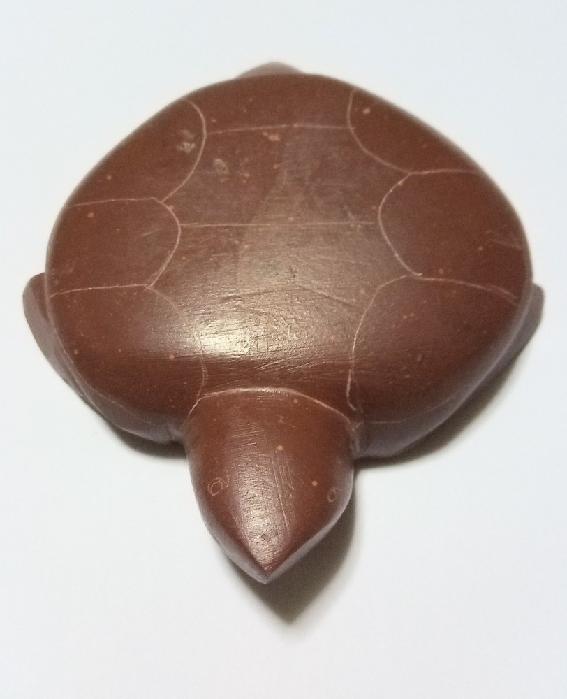 Red Jasper Stone Hand Carved & Signed Turtle