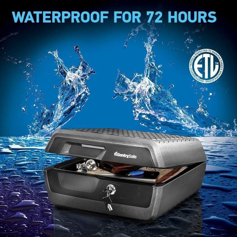Fireproof Waterproof Lock Box w/ Digital Keypad Lock Shelf Safe for Document Box