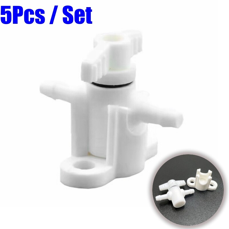 5Pcs White Plastic 2 Ways Ink Connector Adapter For Inkjet Format Printer