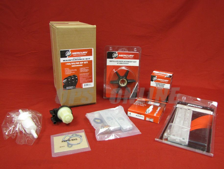 Mercury 300 Hour Maintenance Kit & Oil 40-60 HP EFI 4Stroke BF CT 8M0090559